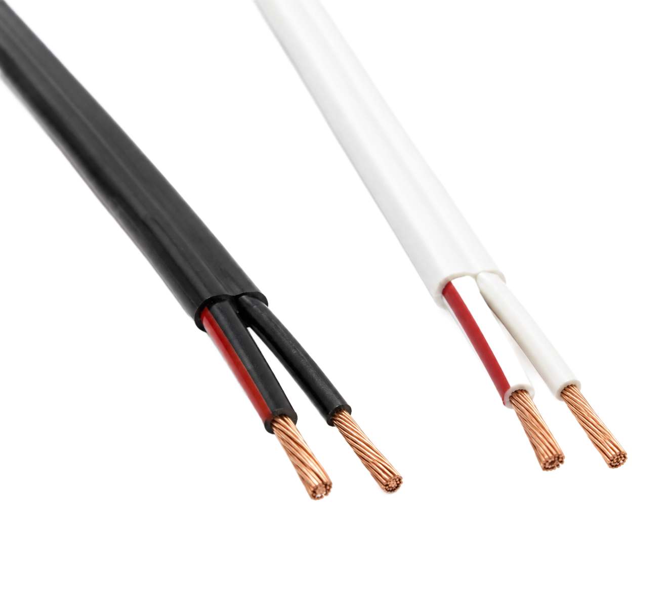 Plochý kabel 2x0,5mm černý bílý PVC izolace 8A